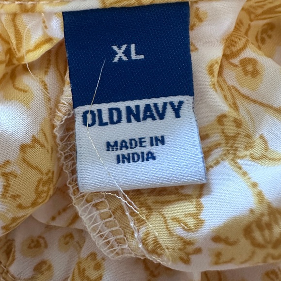 Old Navy Women’s Ruffled Satin Golden Floral Sleeveless Maxi Dress size XL - Picture 10 of 12